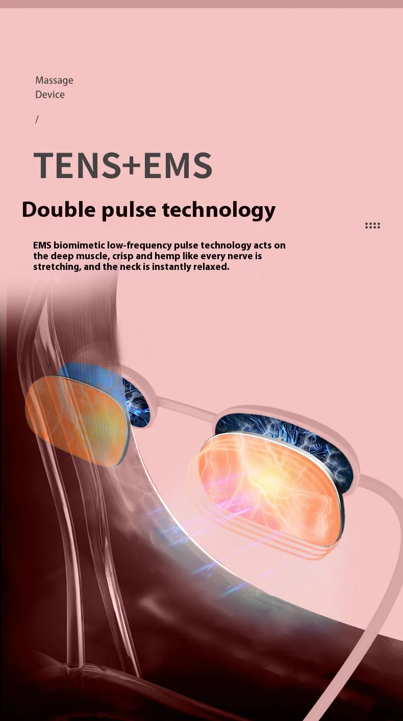 Mini massaggiatore per il corpo Tens Unit Vibrazione elettronica Custodia di ricarica wireless Massaggiatore per spalle e collo